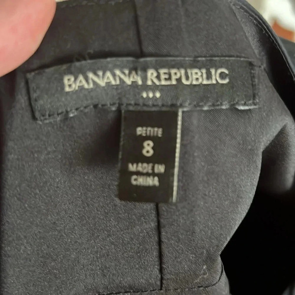 Banana Republic Factory Cotton Poplin Sweetheart Neckline Black Dress - Size 8P - Picture 7 of 11
